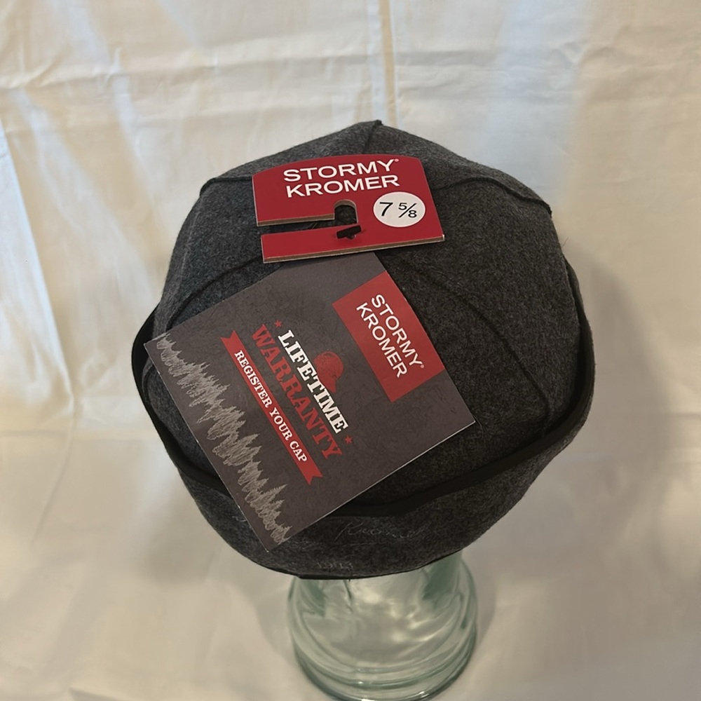 Stormy Kromer Original Charcoal Wool Cap w/ State of Michigan Logo Sz 7 5/8 NWT - Picture 3 of 4